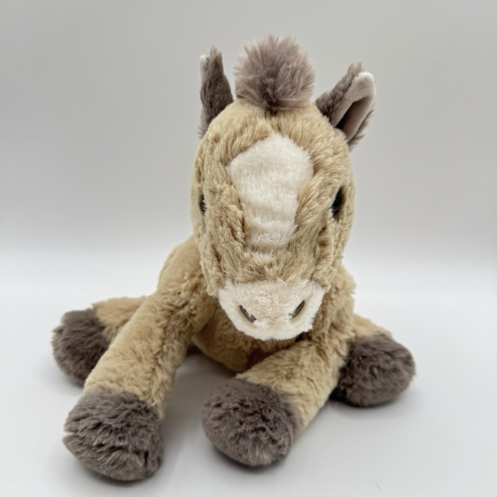 Hallmark Plush Horse Beige Gray Stuffed Animal Sitting Pony 9" Toy Lovey 2011